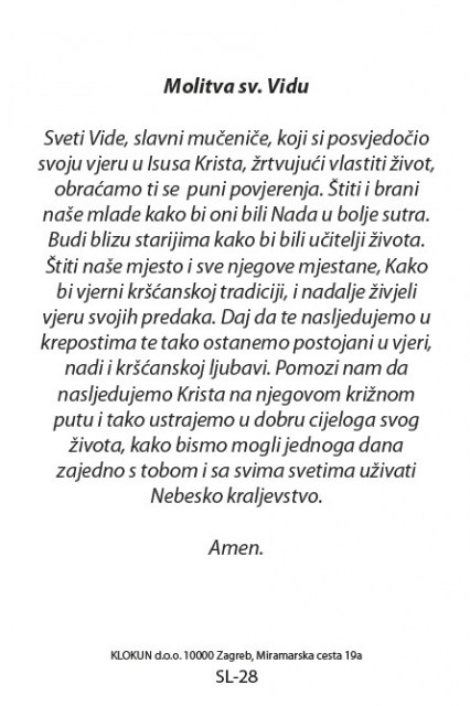 Molitva sv. Vidu