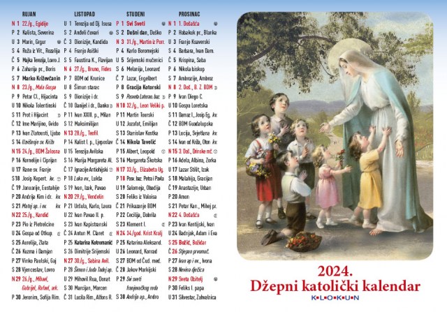 Džepni katolički kalendar na preklop 2024. - Blažena Djevica Marija